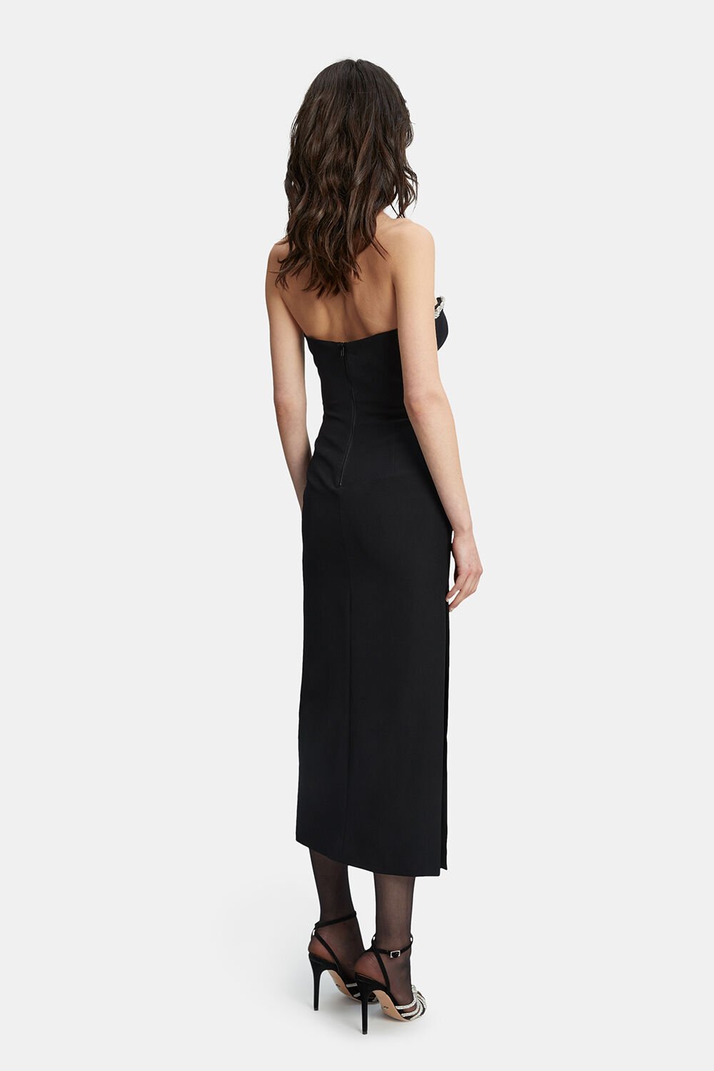 Eleni Diamante Midi Dress - Black - SHOPJAUS - JAUS