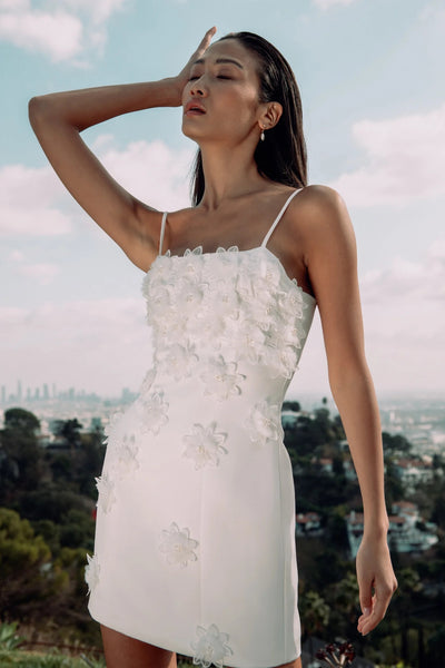 Sutton Floral Mini Dress - White - SHOPJAUS - JAUS