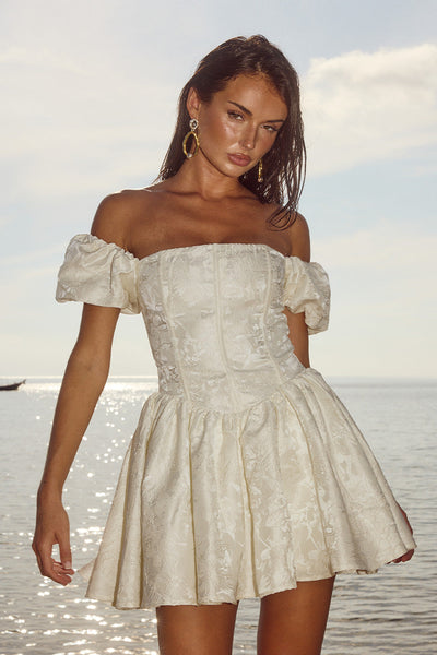 Elodie Mini Dress - Ivory - SHOPJAUS - JAUS
