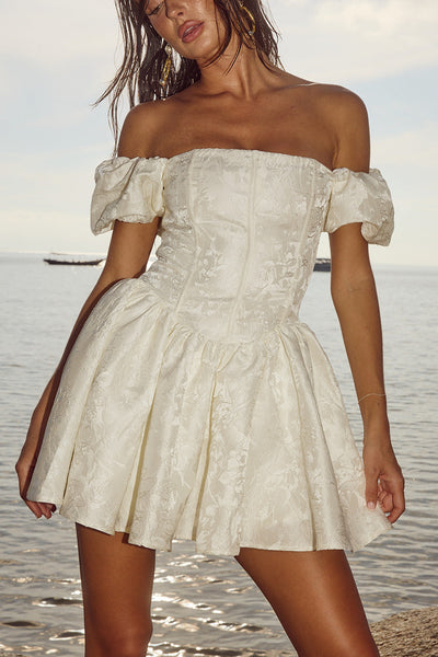 Elodie Mini Dress - Ivory - SHOPJAUS - JAUS
