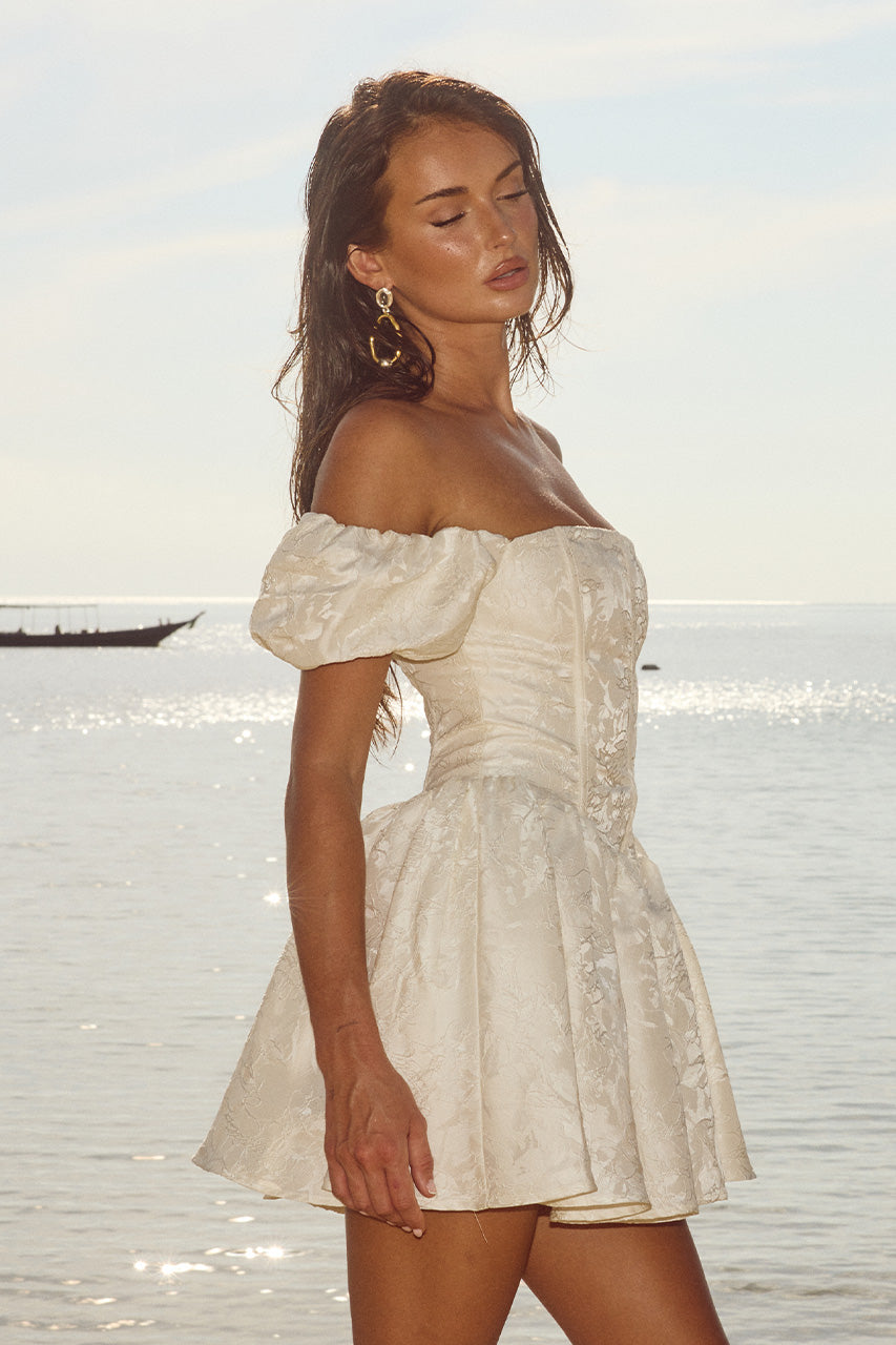 Elodie Mini Dress - Ivory - SHOPJAUS - JAUS