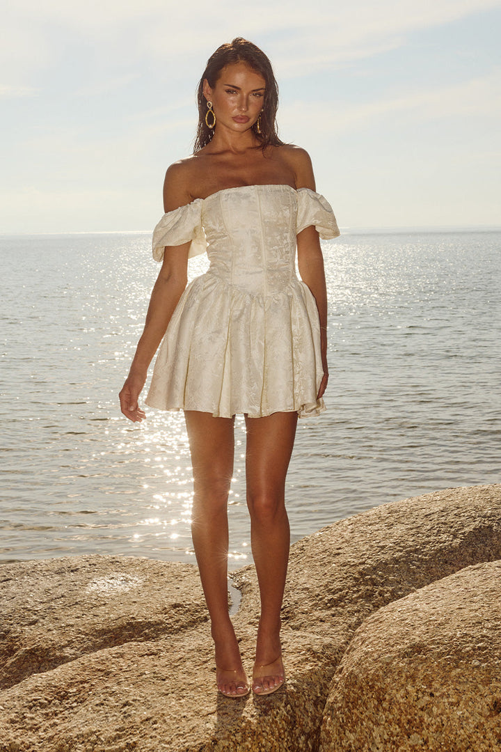 long sleeve lace ivory dress Ivory Lace Applique Long Sleeve Wedding Dress with Slit V-Neck Bridal Gown W0148 Custom Colors / US4 main image 0