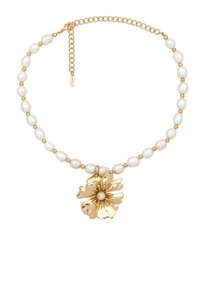 Pearl And Floral Necklace - SHOPJAUS - JAUS