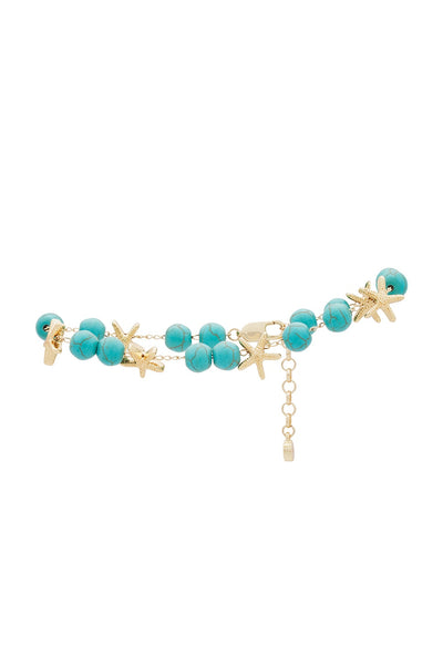 Starfish Beaded Anklet - 18k Gold Plating - SHOPJAUS - JAUS