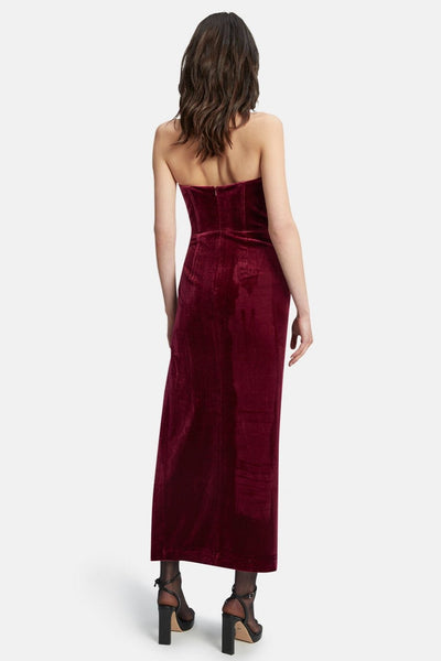 Everlasting Velour Midi Dress - Burgundy - SHOPJAUS - JAUS