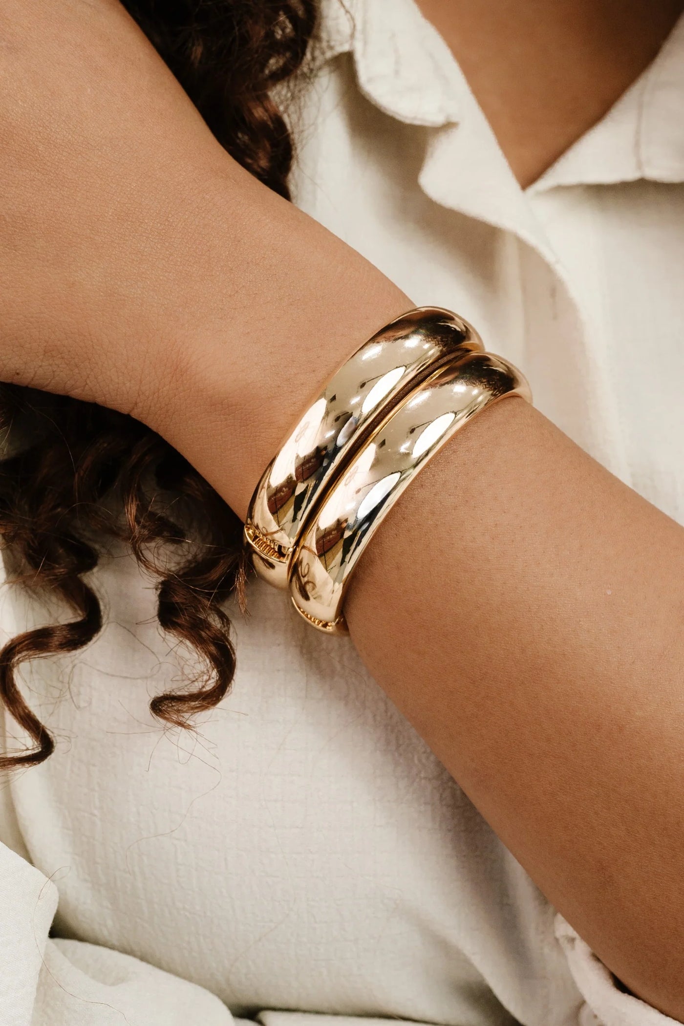 Simple Stack Bangle Set - Gold