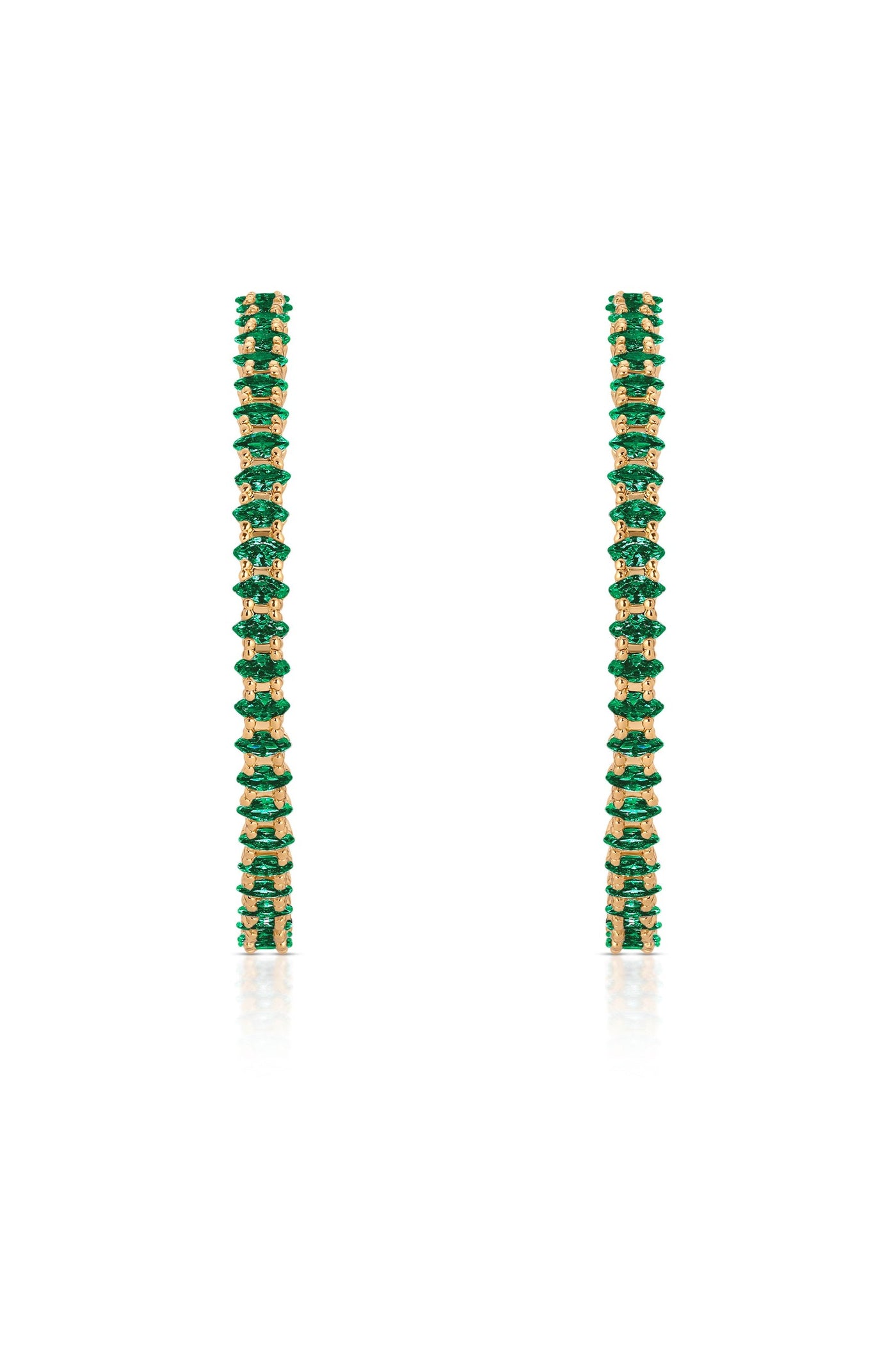 Emerald Marquise Hoop Earrings
