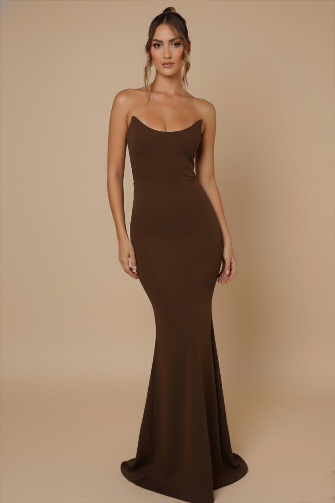 celine brown dress Celine Satin Pleated Dress