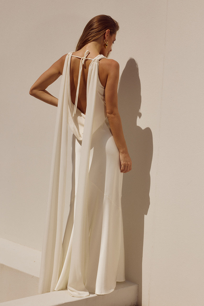 knee length dresses for ladies Gabriella Maxi Dress - Ivory