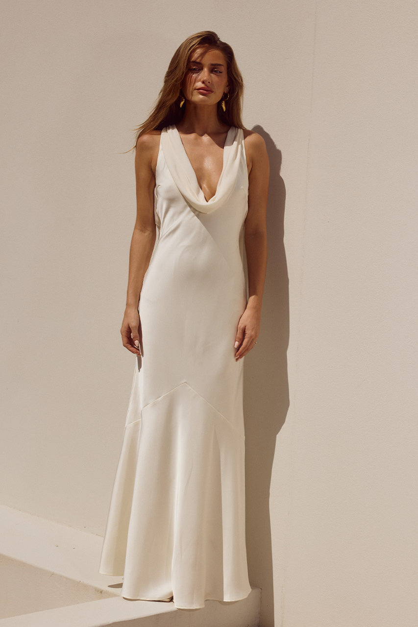 GABRIELLA MAXI DRESS - IVORY - S GABRIELLA MAXI DRESS - IVORY - S