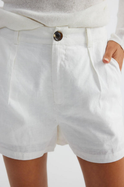 Hale Linen Short - White - SHOPJAUS - JAUS