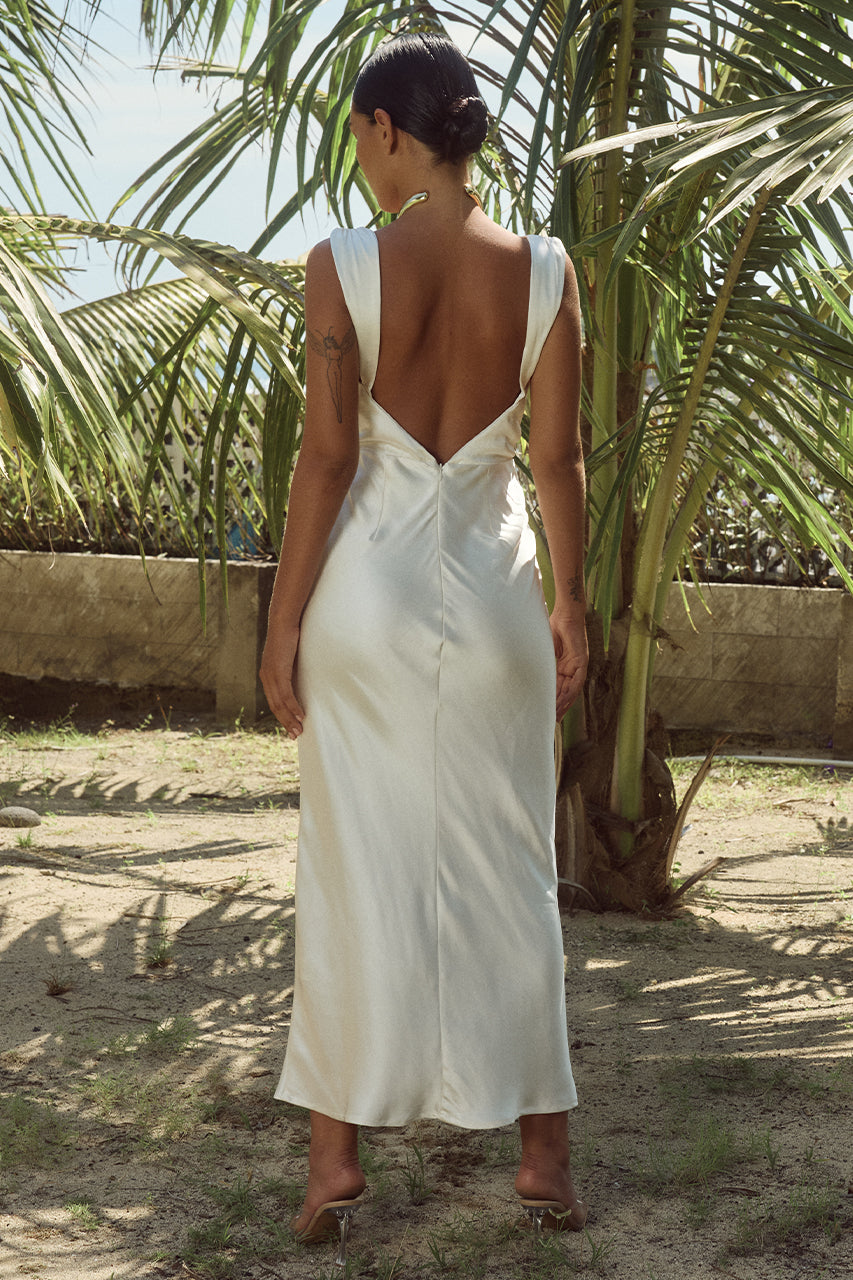 Havanna Midi Dress - Ivory - SHOPJAUS - JAUS