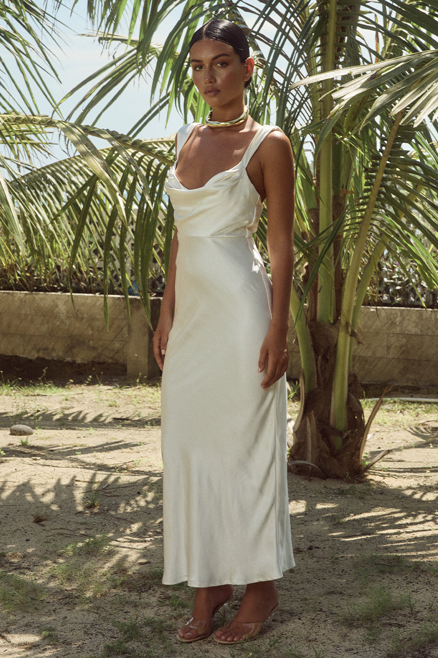 the marca dress in ivory Havanna Midi Dress - Ivory