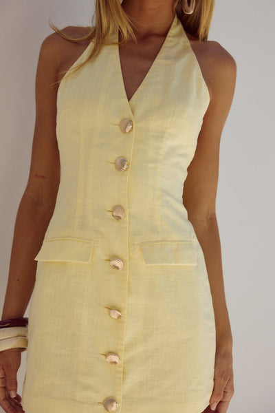 Halzie Mini Dress - Lemon - SHOPJAUS - JAUS
