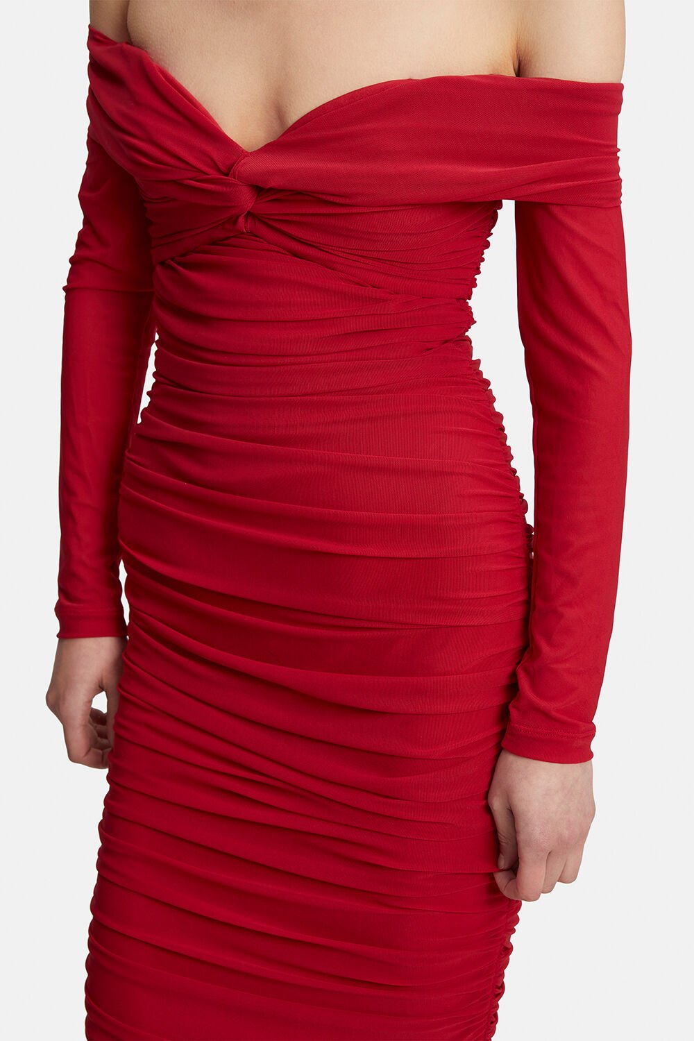 Helena Midi Mesh Dress - Fire Red | JAUS Helena Midi Mesh Dress - Fire Red | JAUS