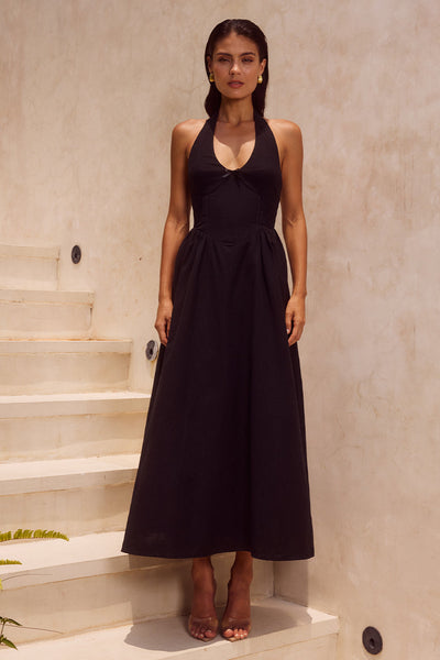 Henrietta Midi Dress - Black - SHOPJAUS - JAUS