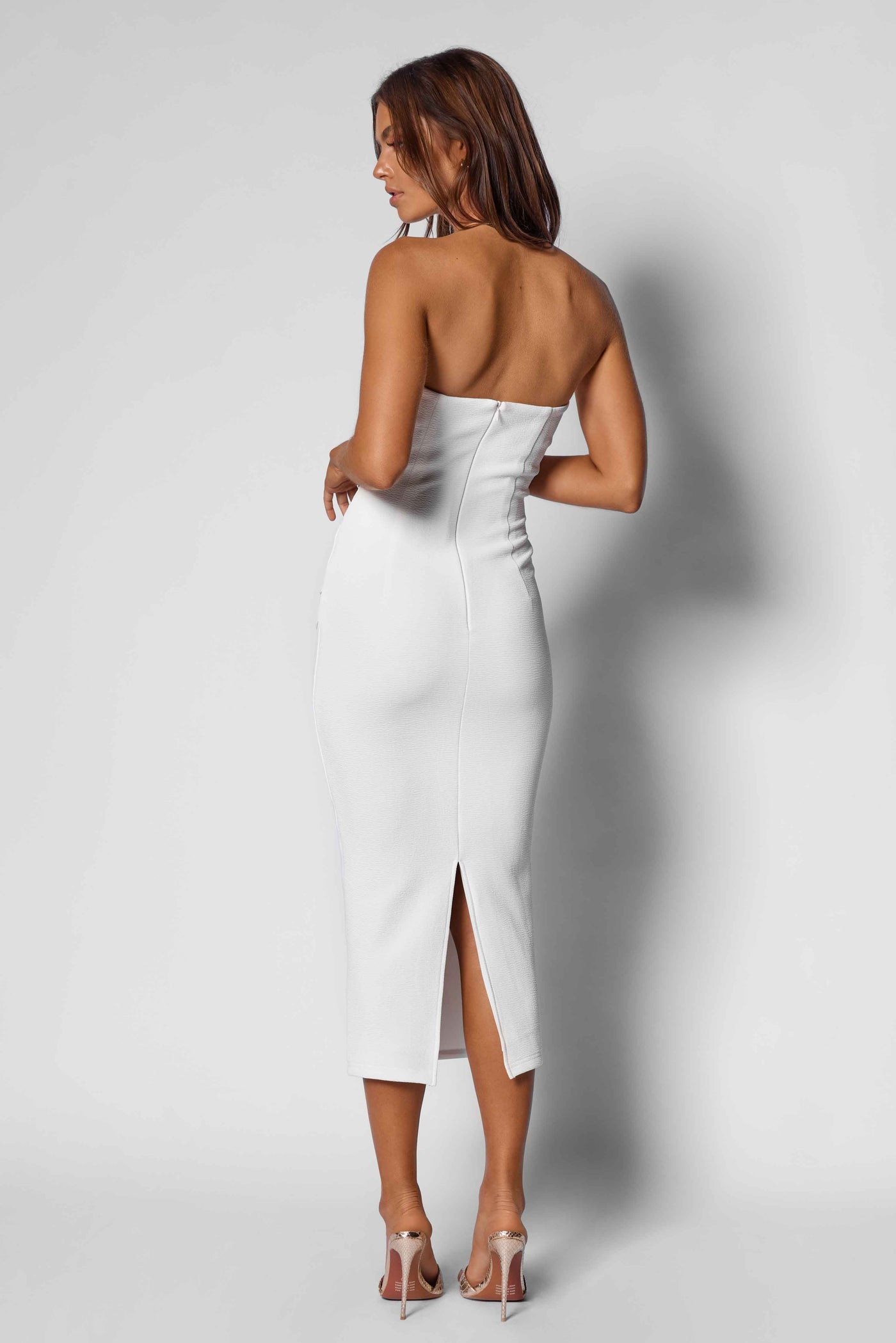 Harper Midi Dress - White - SHOPJAUS - JAUS