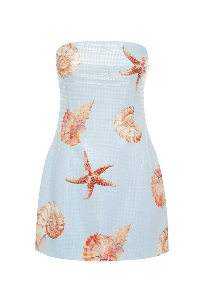 Ibiza Mini Dress - Ice Blue Seashell - SHOPJAUS - JAUS
