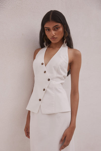 Inara Vest - White - SHOPJAUS - JAUS