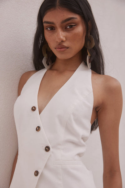 Inara Vest - White - SHOPJAUS - JAUS