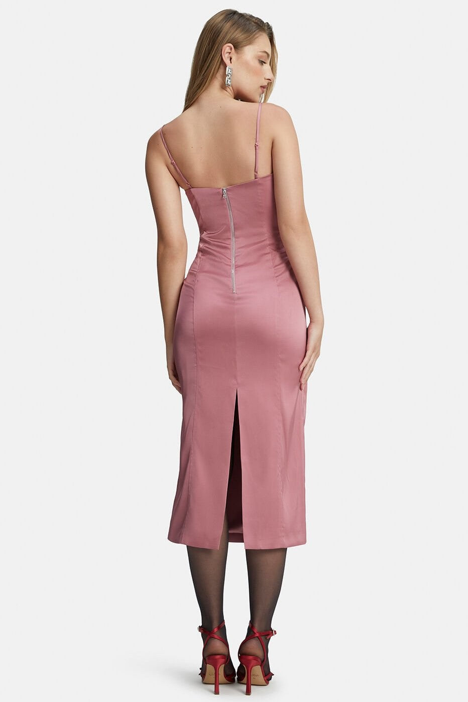 mauve bodycon midi dress Landon Structured Midi Dress - Mauve