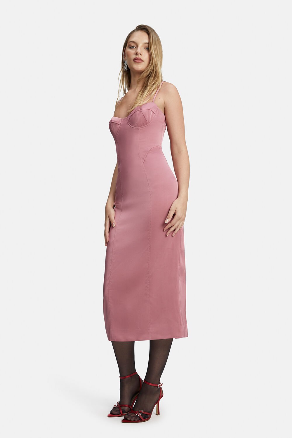 Landon Structured Midi Dress - Mauve - SHOPJAUS - JAUS