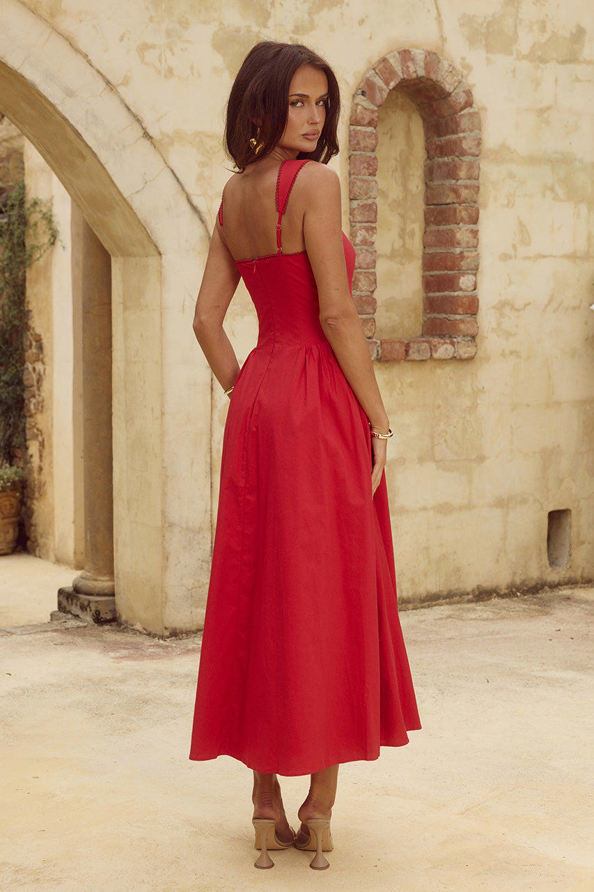 Lani Midi Dress - Red | JAUS Lani Midi Dress - Red | JAUS