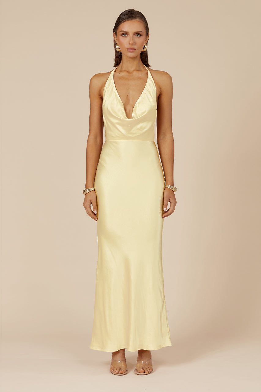 Pose Maxi Dress - Lemon - SHOPJAUS - JAUS