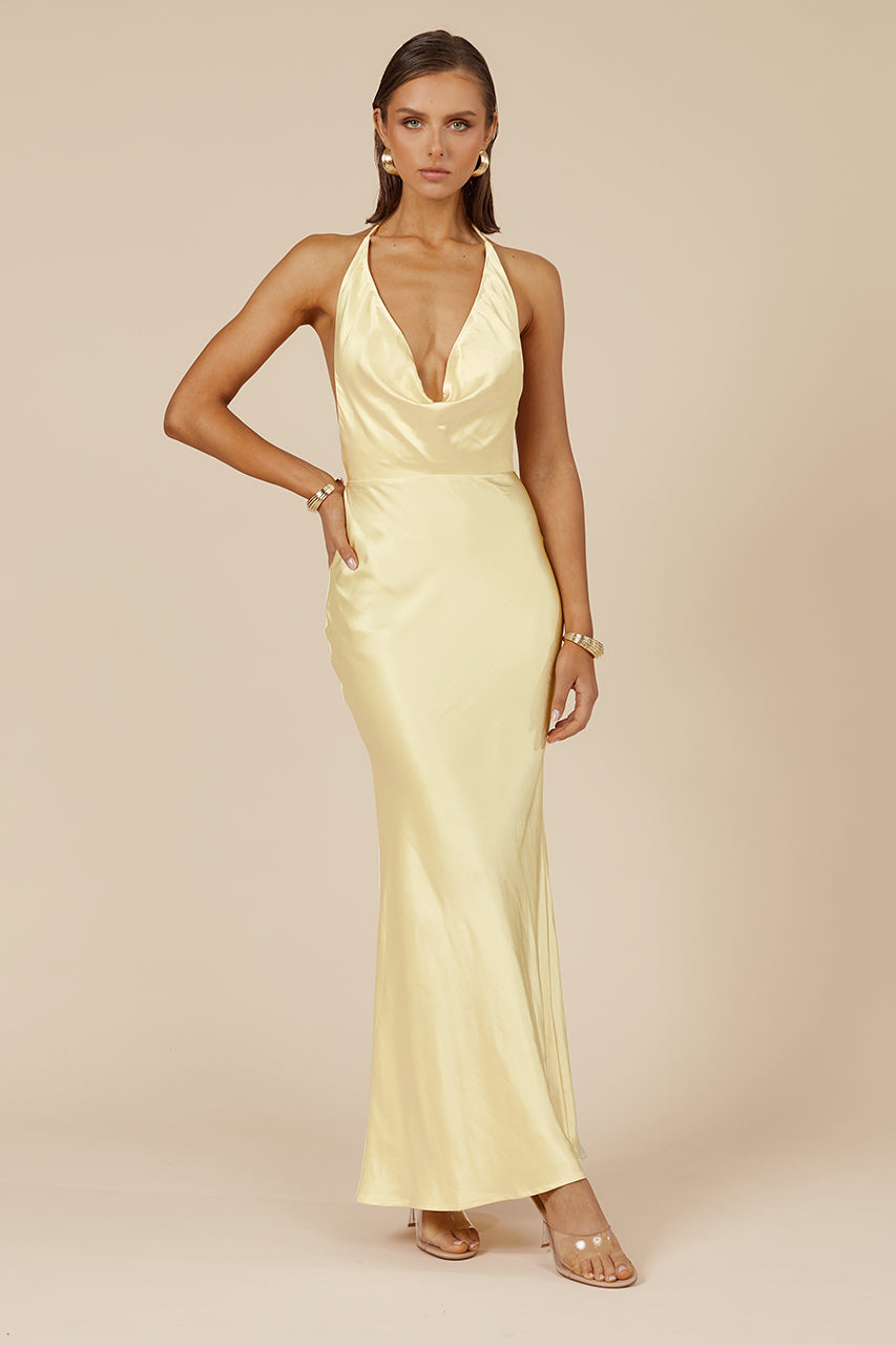 Pose Maxi Dress - Lemon - SHOPJAUS - JAUS
