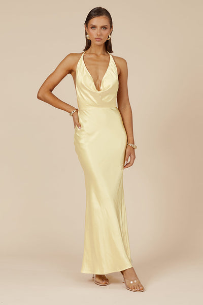 Pose Maxi Dress - Lemon - SHOPJAUS - JAUS