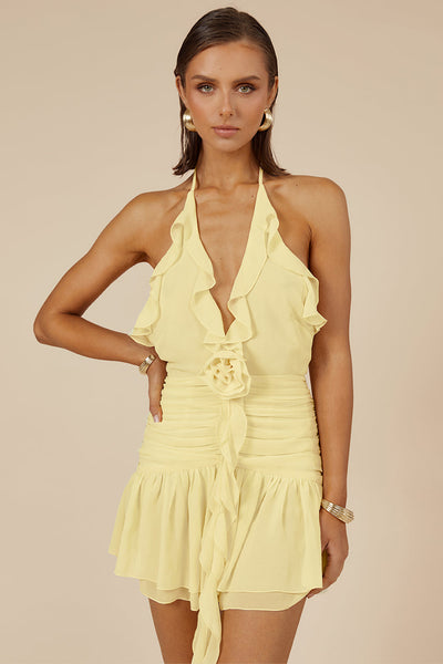 Zelie Mini Dress - Lemon - SHOPJAUS - JAUS