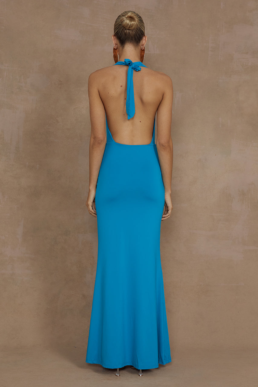 aqua blue maxi dress LORITA MAXI DRESS - AQUA