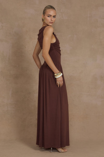 Nalla Maxi Dress - Brown - SHOPJAUS - JAUS