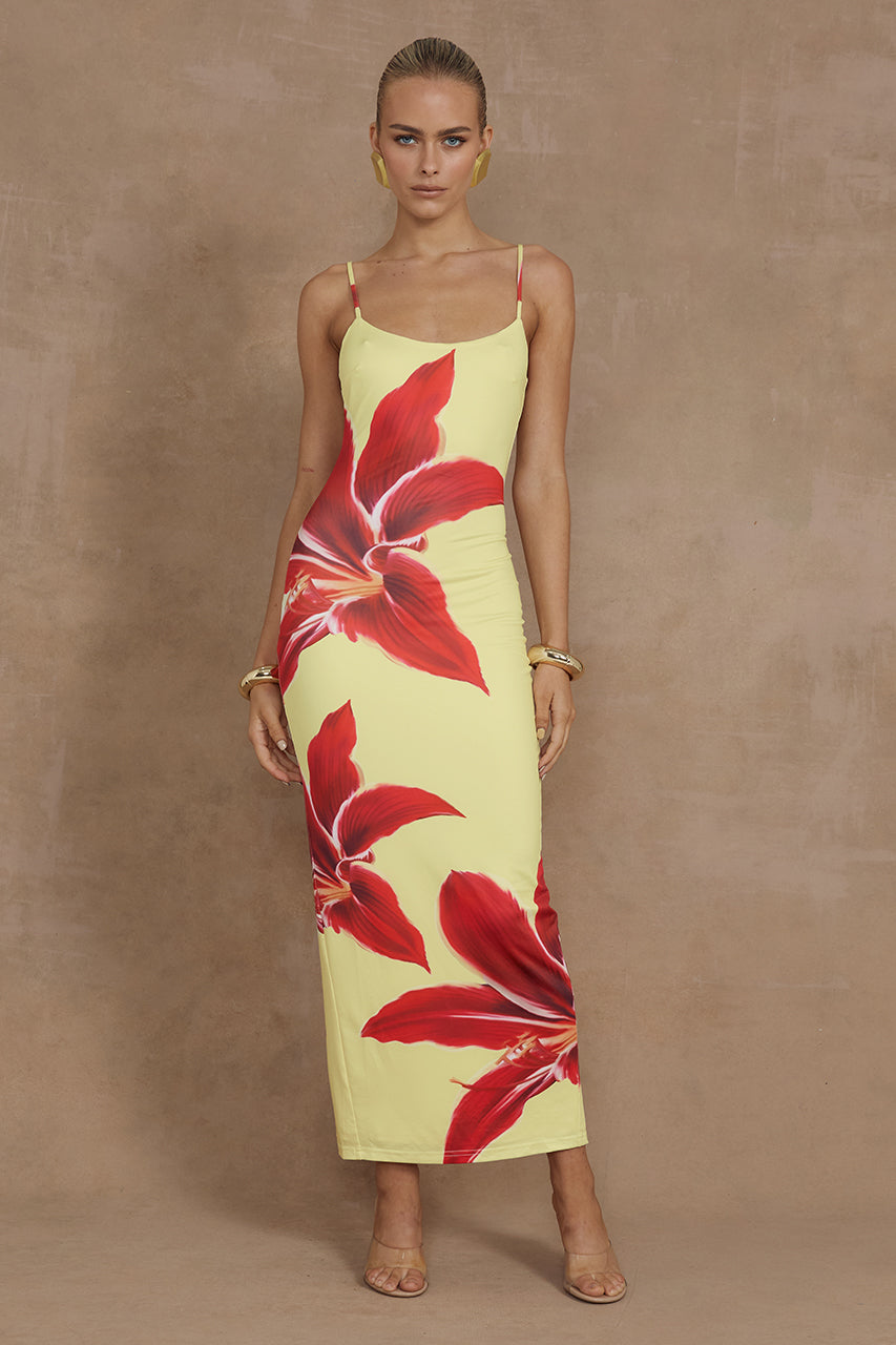 Deia Midi Dress - Yellow Lily - SHOPJAUS - JAUS