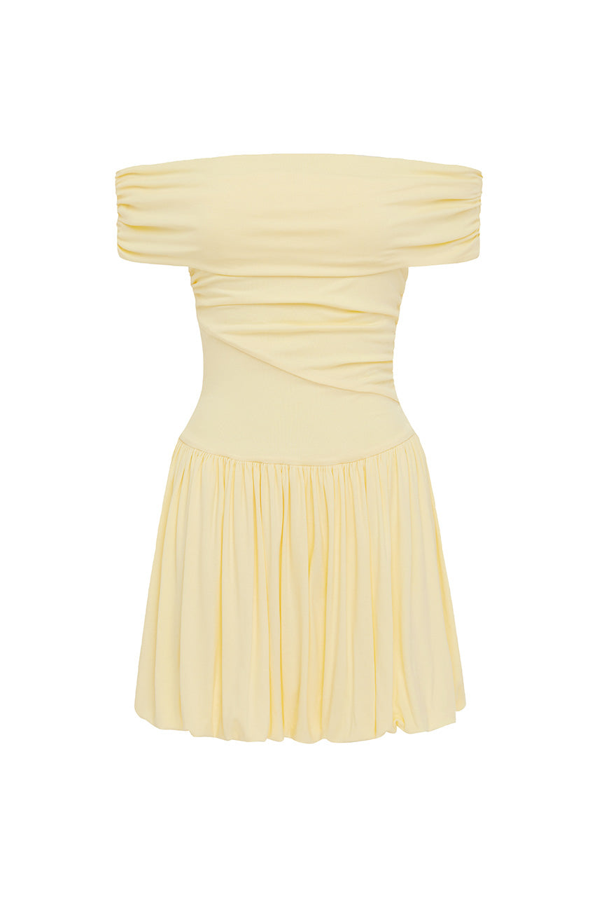 Manalla Mini Dress - Lemon - SHOPJAUS - JAUS