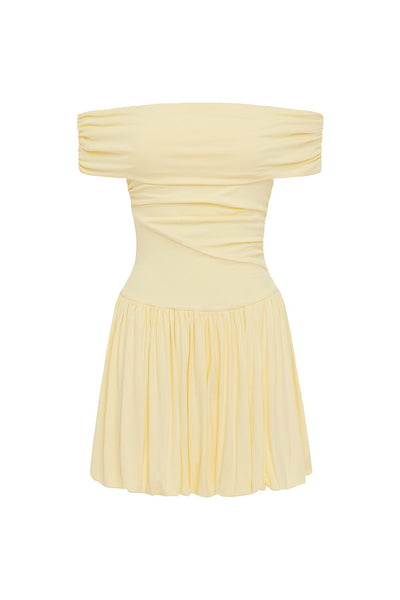 Manalla Mini Dress - Lemon - SHOPJAUS - JAUS