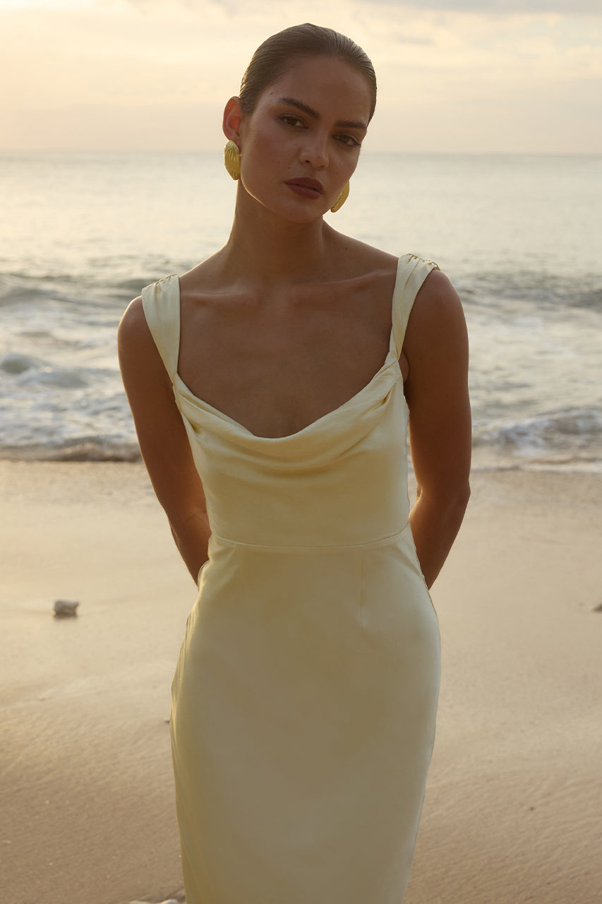 Margo Maxi Dress - Lemon - SHOPJAUS - JAUS