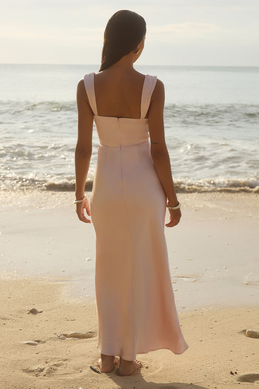 margot maxi dress runaway Runaway The Label MARGOT Bridesmaids Semi Formal Maxi Dress Musk / XS AUS