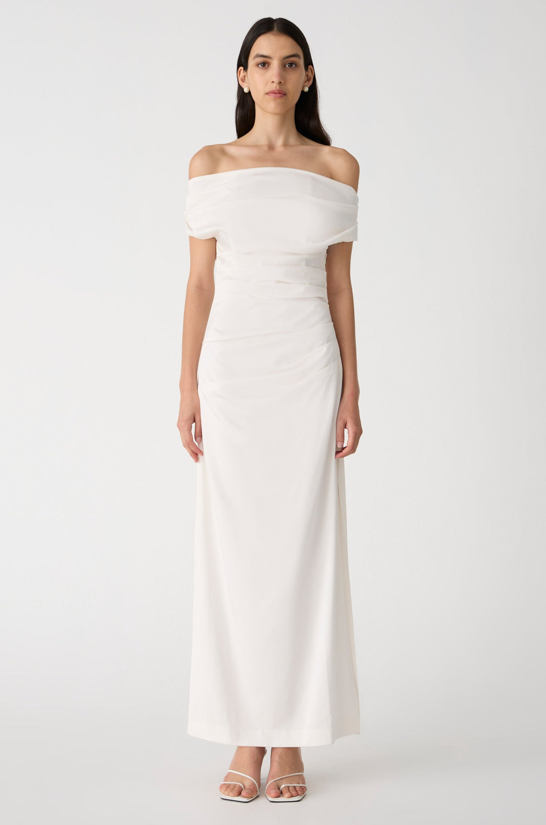 MISHA | GABRIELLA SATIN MAXI DRESS IVORY | XS