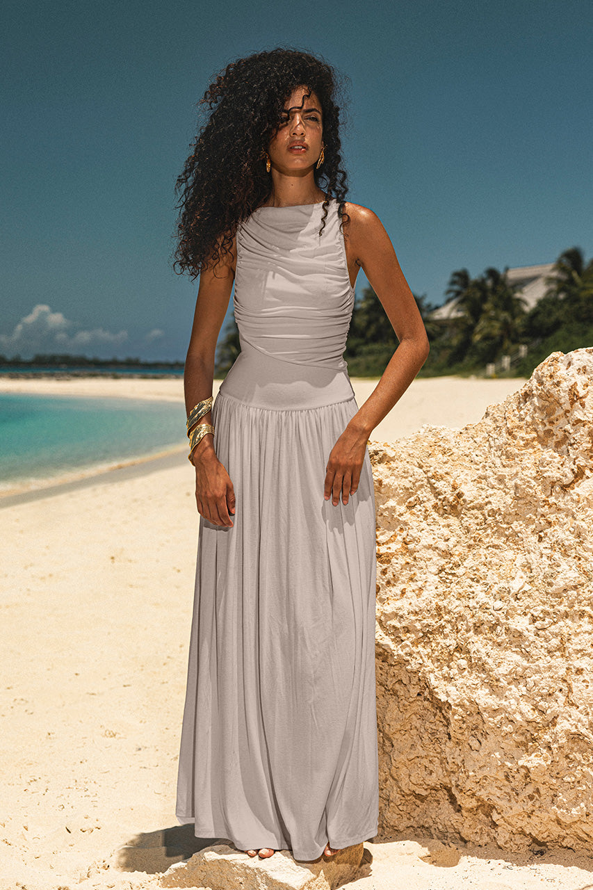 Nalla Maxi Dress - Sand - SHOPJAUS - JAUS