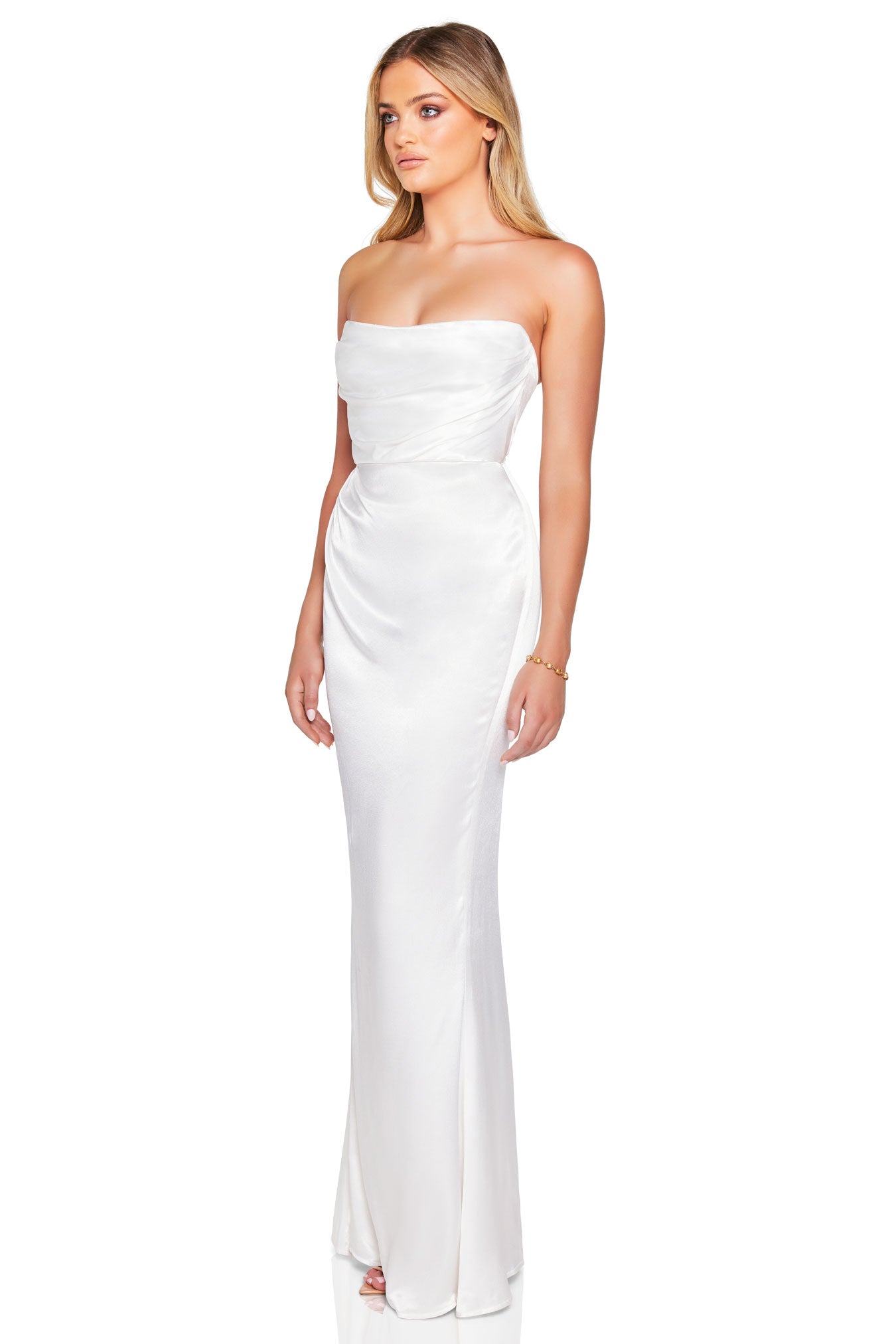 Nookie Emelie Strapless Gown in White