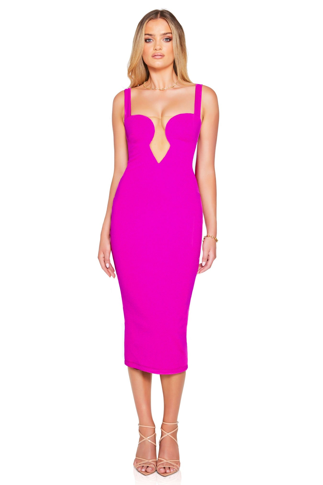 Nookie Minx Midi Dress - Electric Pink - SHOPJAUS - JAUS