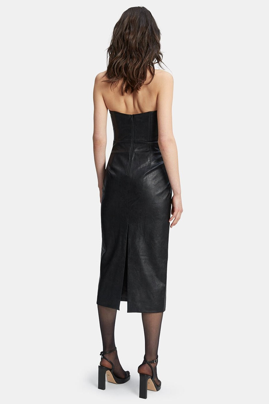 knee length dresses for ladies Candelaria Midi Vegan Leather Dress 5972 main image 1