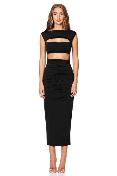 Nookie Enigma Cut Out Midi Dress - Black - SHOPJAUS - JAUS