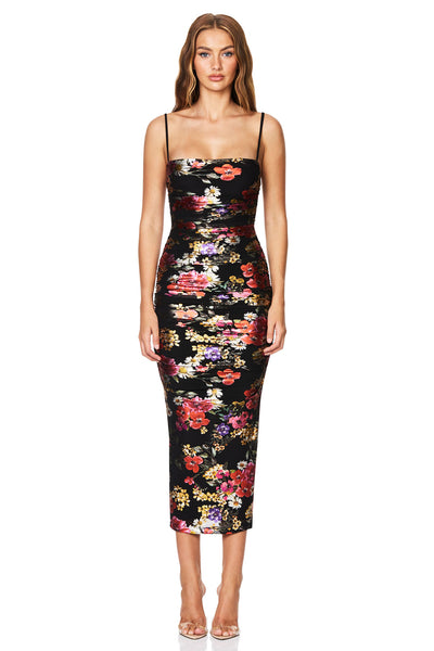 Nookie Electric Floral Midi Dress - Floral - SHOPJAUS - JAUS
