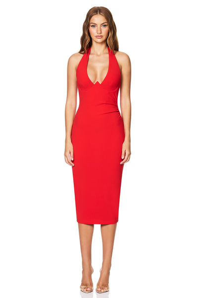 Nookie Cinema Midi Dress - Cherry - SHOPJAUS - JAUS