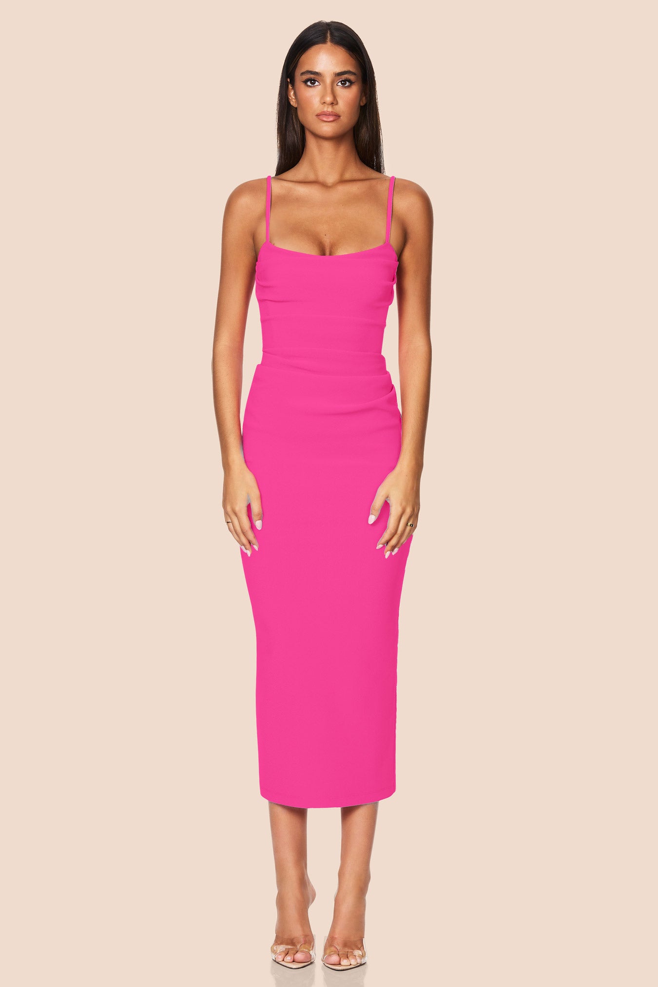Tucked Tease Midi Neon Pink / S