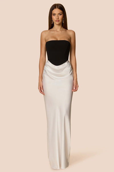Nookie Chiara Strapless Gown - Black/White