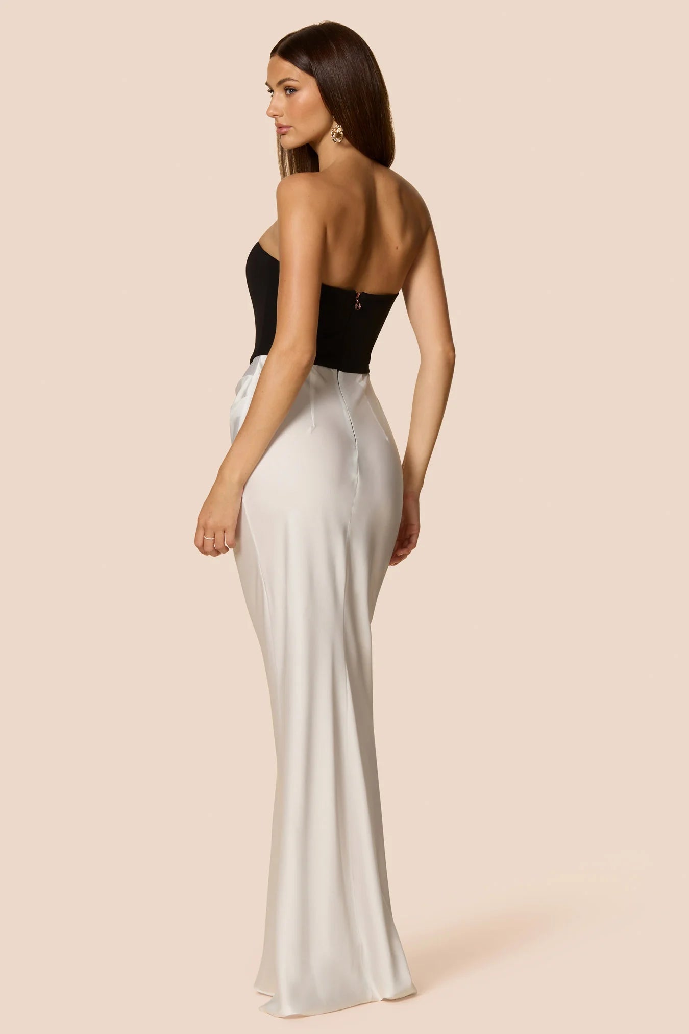 Nookie Chiara Strapless Gown - Black/White