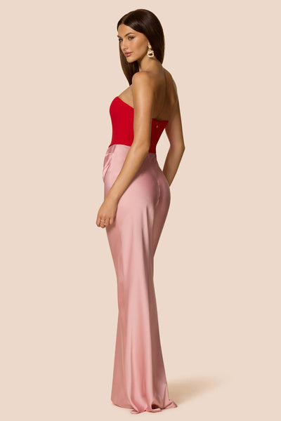 Nookie Chiara Strapless Gown - Red/Pink